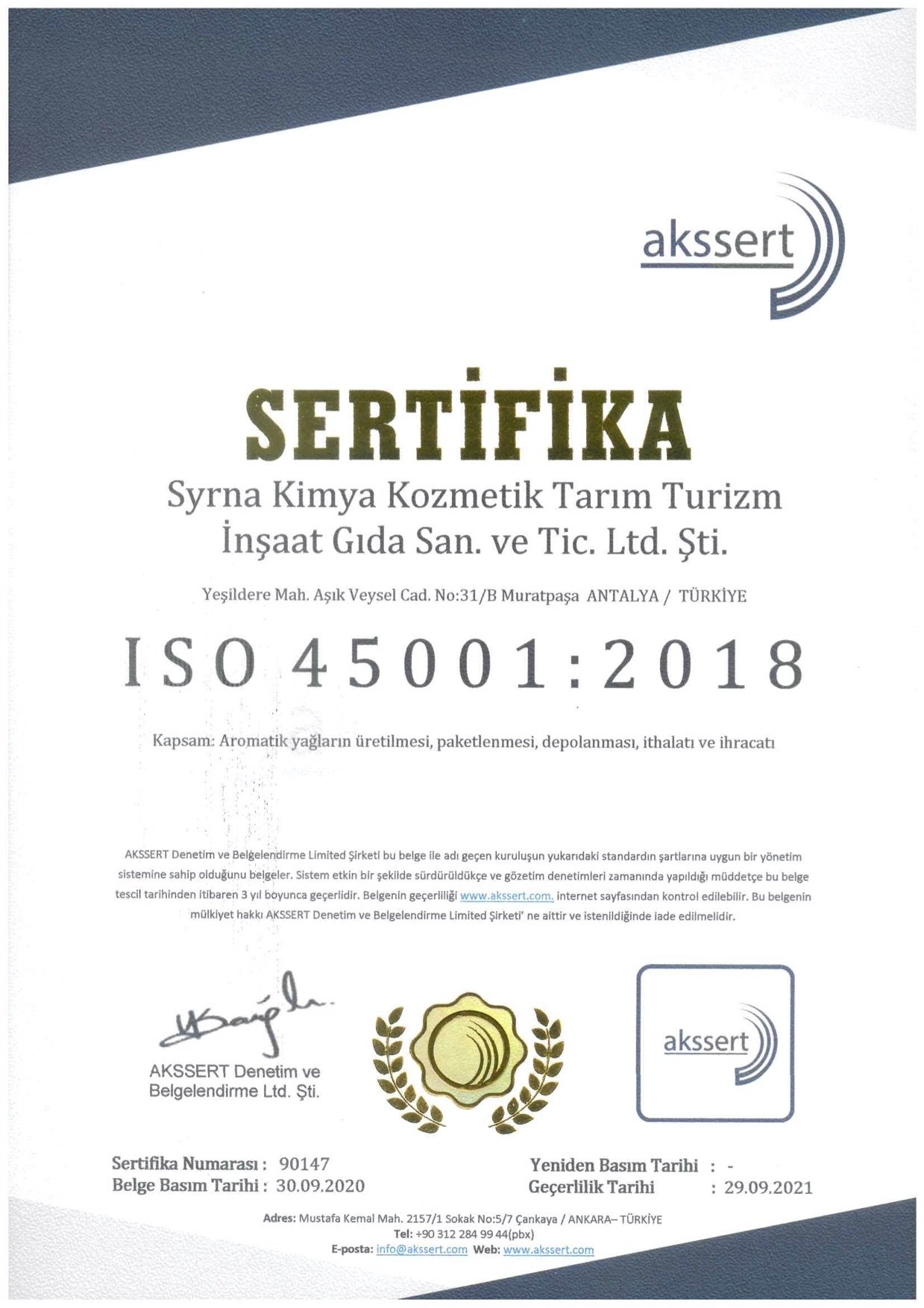Syrna ISO 45001