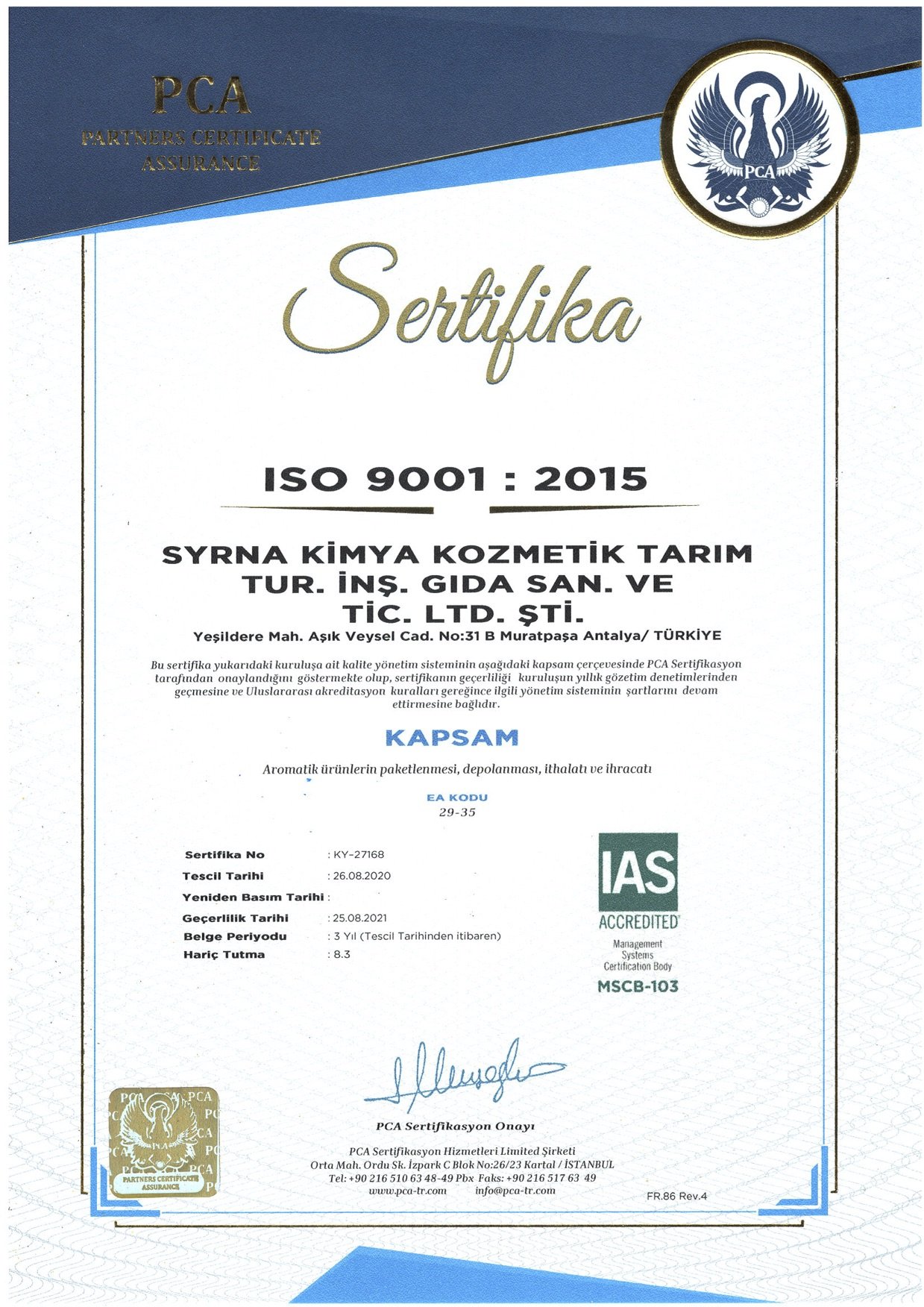 Syrna ISO 9001